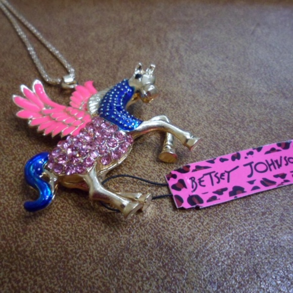 Rhinestone Horse Sweater Necklace - Picture 2 of 6